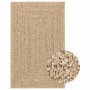 Rechteckiger vidaXL ZIZUR Outdoor-Teppich in Jute-Optik, hellbraun, aus geflochtenem Polypropylen, UV-beständig.