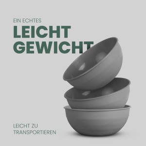 ProHome Kunststoff Schüsseln, 2er-Pack, grau, gestapelt. BPA-frei, ideal für die Küche.