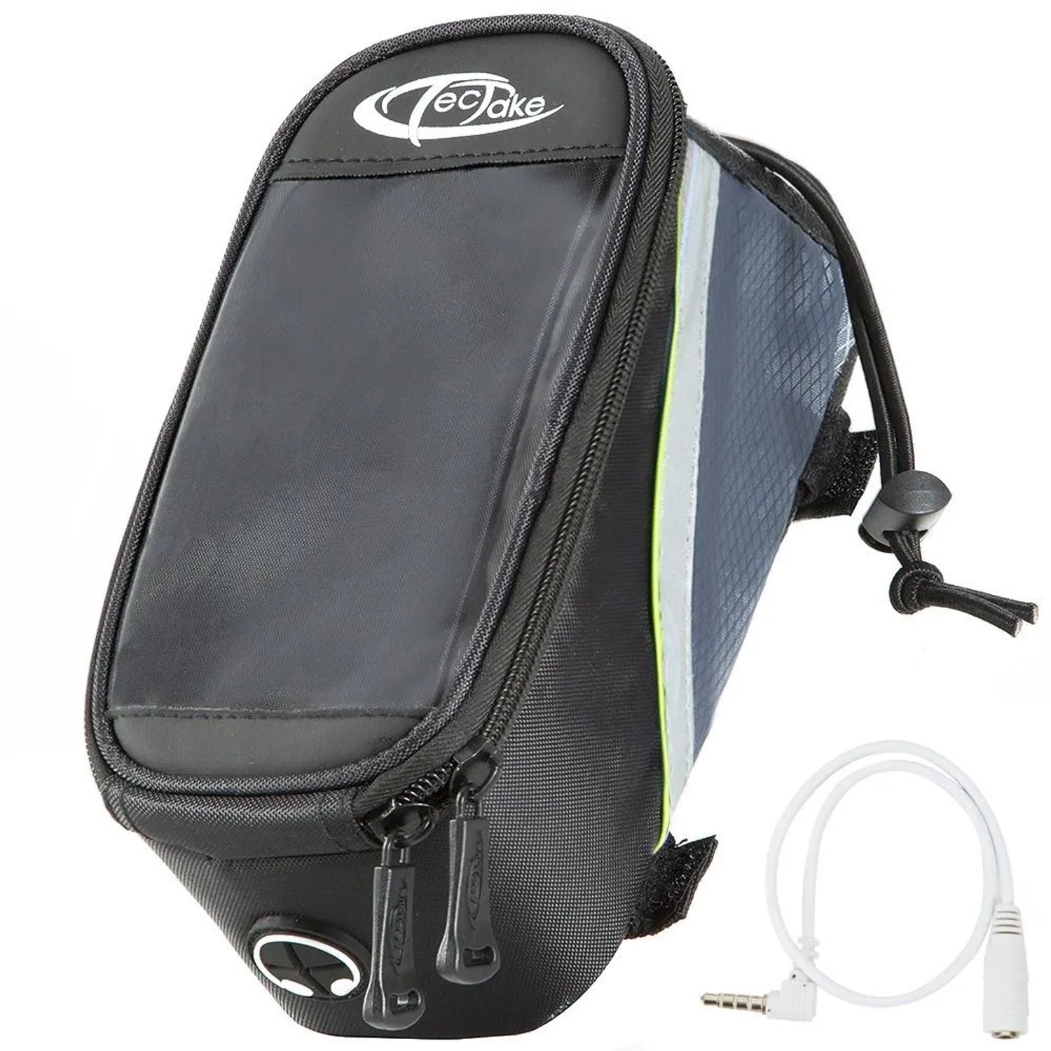 Tectake Fahrradtasche  Mit Rahmenbefestigung Wasserabweisend 20 x 9 5 x 10 cm 20 x 9 50 x 10 cm Schwarz Grau Grün