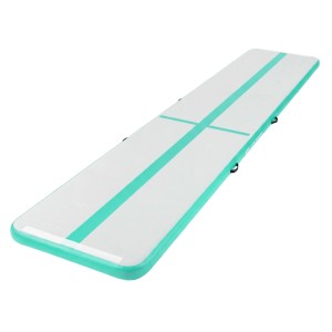 ECD Germany Aufblasbare Gymnastikmatte Airtrack 500x100x10cm Mint-Grün