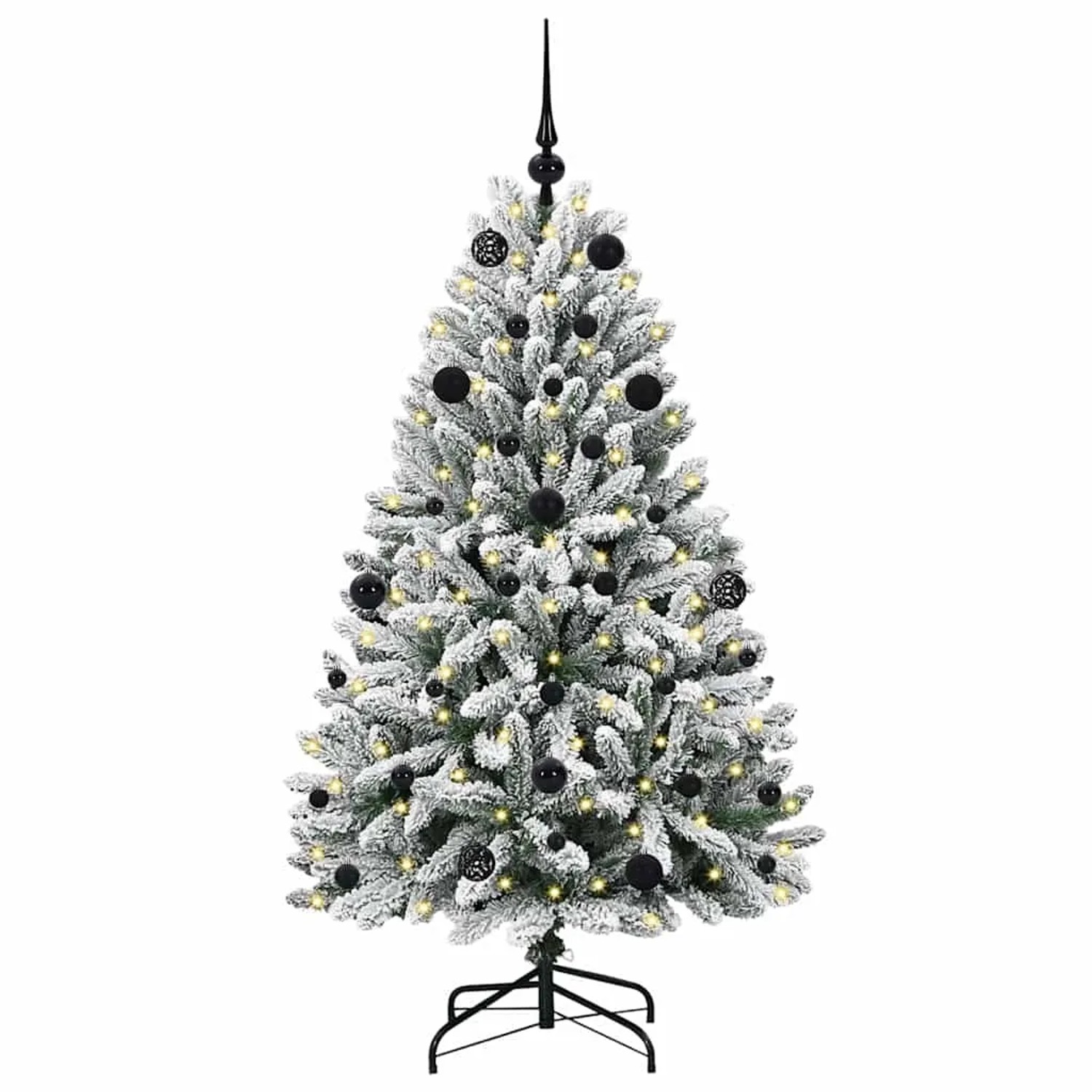 vidaXL Künstlicher Weihnachtsbaum Grün und Weiß 150 cm PVC und Metall 3395740