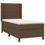 Dunkelbraunes vidaXL Boxspringbett 90x190 cm mit Matratze und Kopfteil.