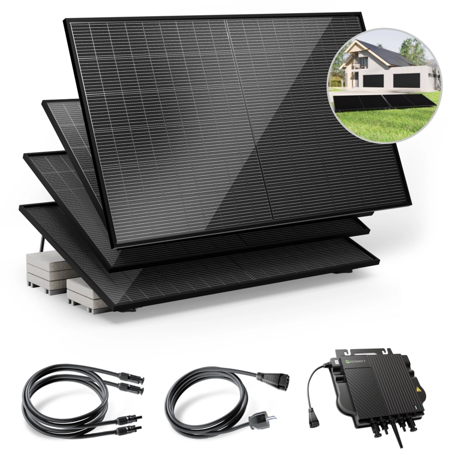 Solakon Balkonkraftwerk 2000W 800W Solaranlage mit Gartenhalterung Steckerf günstig online kaufen