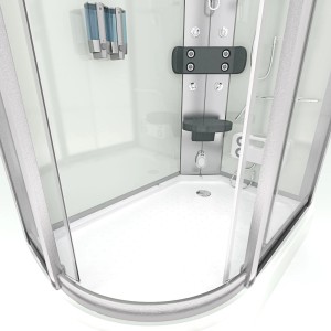 AquaVapore Duschkabine 120x80 cm mit Dampfsauna, Regendusche, Massagedüsen und Klappsitz.