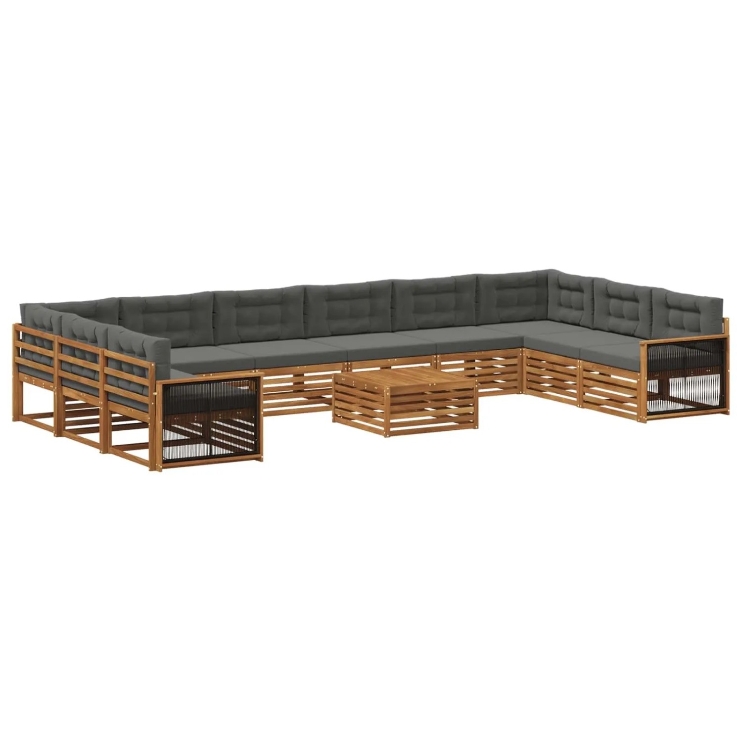 vidaXL Sofagarnituren mit Kissen 11 Stk Massivholz Akazie 3383925