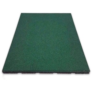 Floordirekt Fallschutzmatte Elastikmatte Fallschutzplatte mit Drainage 50 x 50 x 3 cm Grün