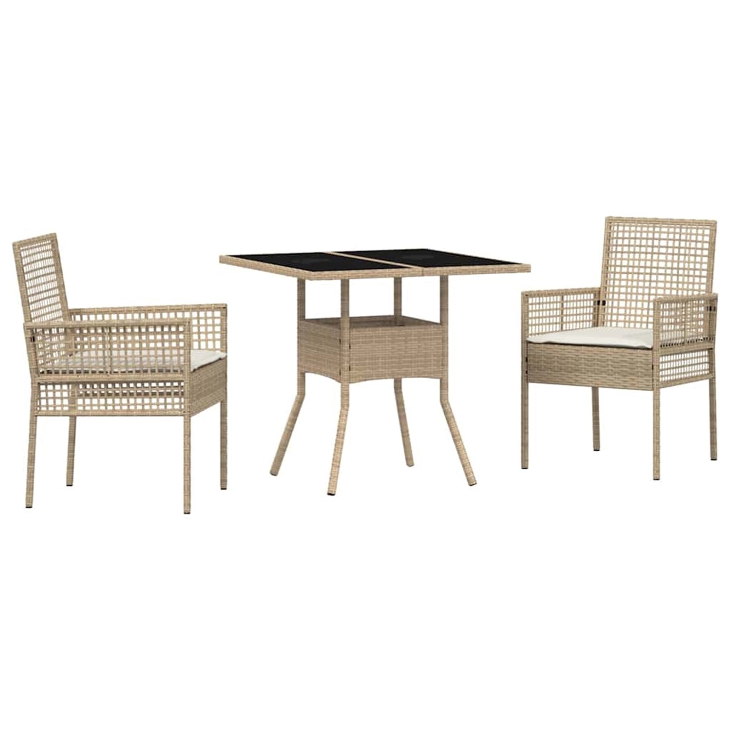 vidaXL Garten Essgruppe 3-Tlg Beige Poly Rattan 3334931 günstig online kaufen