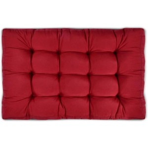 Rotes Paletten-Sitzkissen 120x80x15cm mit Steppung, ideal für Europaletten und Gartenstuhlauflagen.