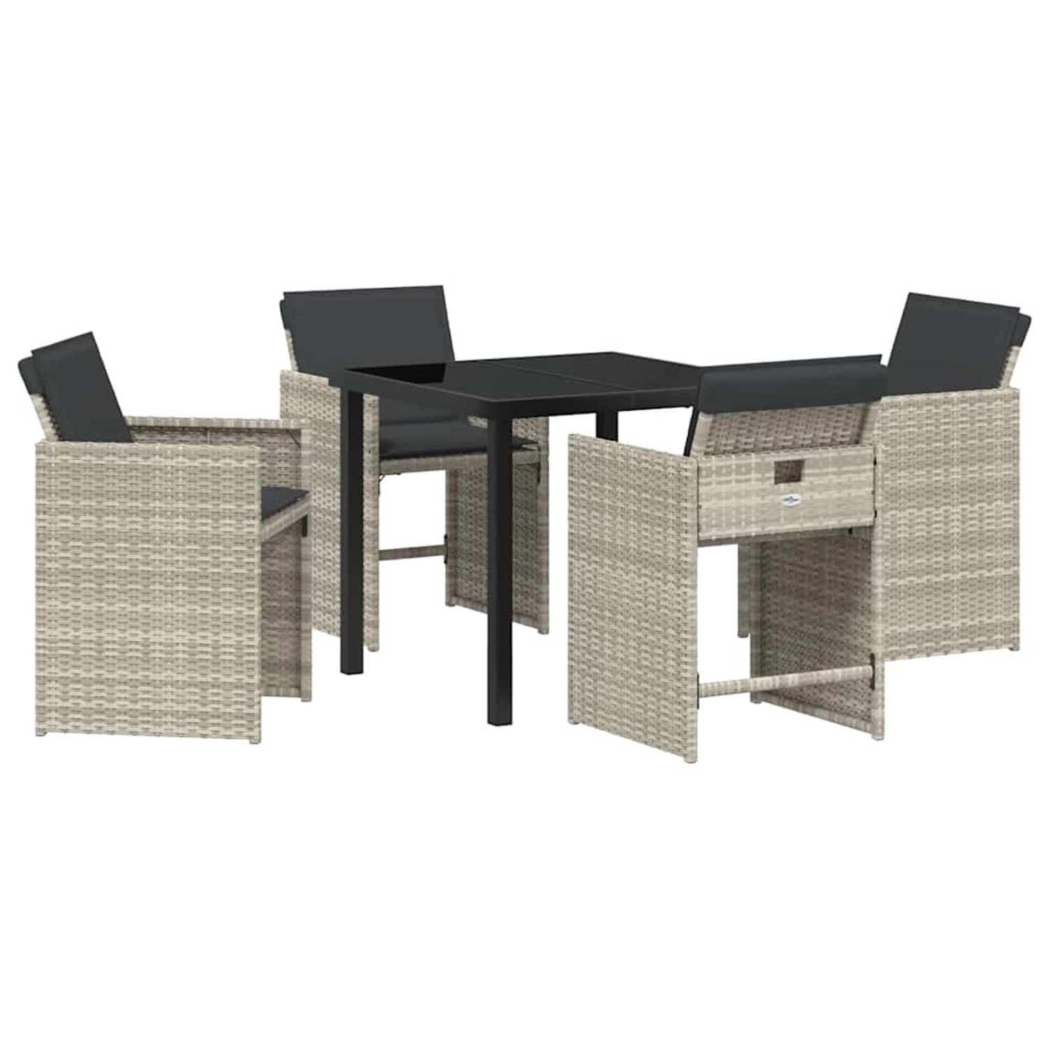 vidaXL Garten Essgruppe 5-Tlg Hellgrau Poly-Rattan 3380705 günstig online kaufen