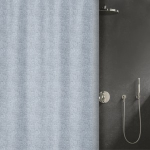 Blauer Spirella Elements Duschvorhang Ilo, 180x180 cm, mit feiner Struktur.