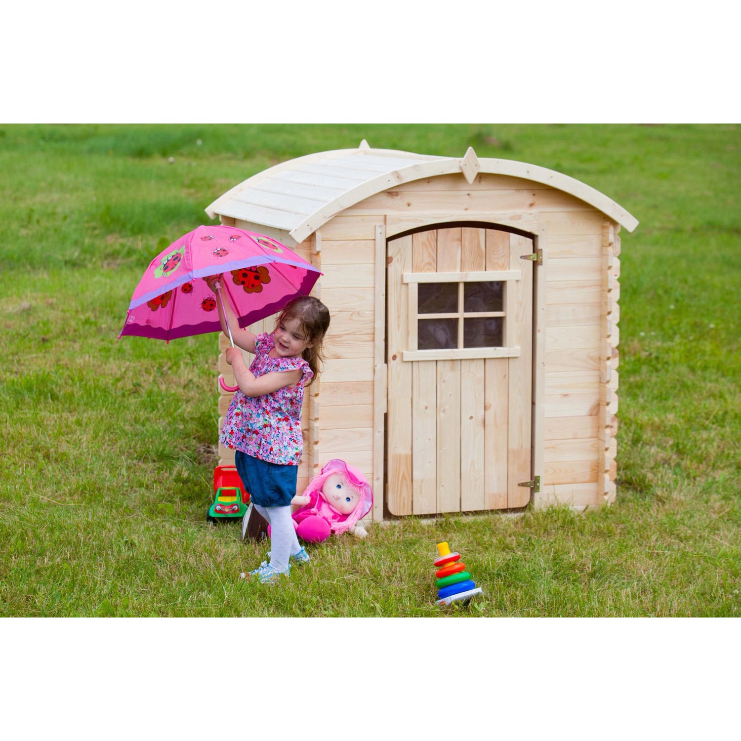 Timbela Kinderspielhaus aus Holz M5051 1,1 m² ohne Boden und