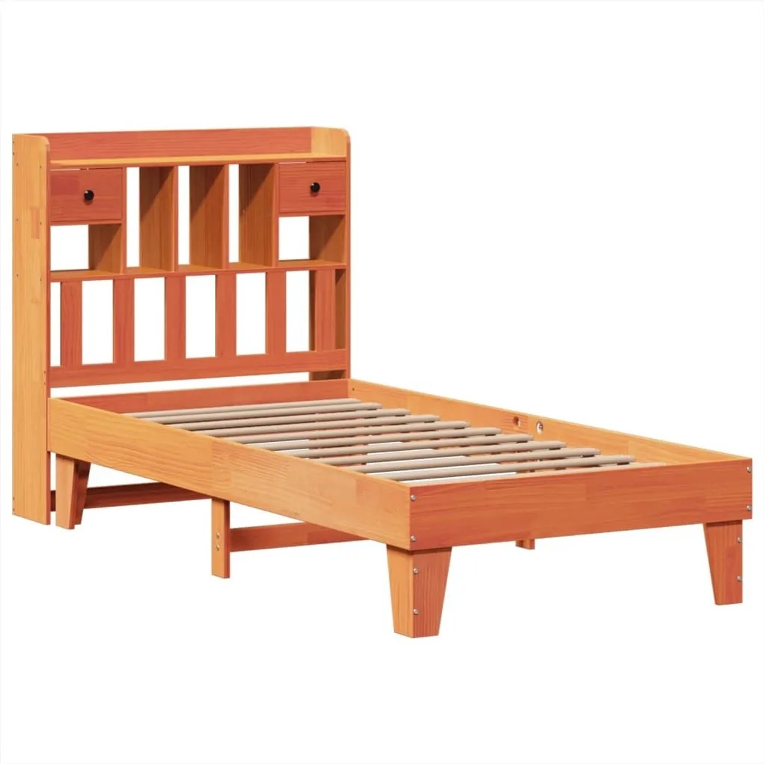 vidaXL Massivholzbett ohne Matratze Wachsbraun 75x190 cm Kiefernholz 330886 günstig online kaufen