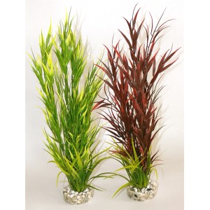 Kunststoffpflanze Wild Mountain, 39 cm, für Aquarien und Terrarien, in Grün und Rot.