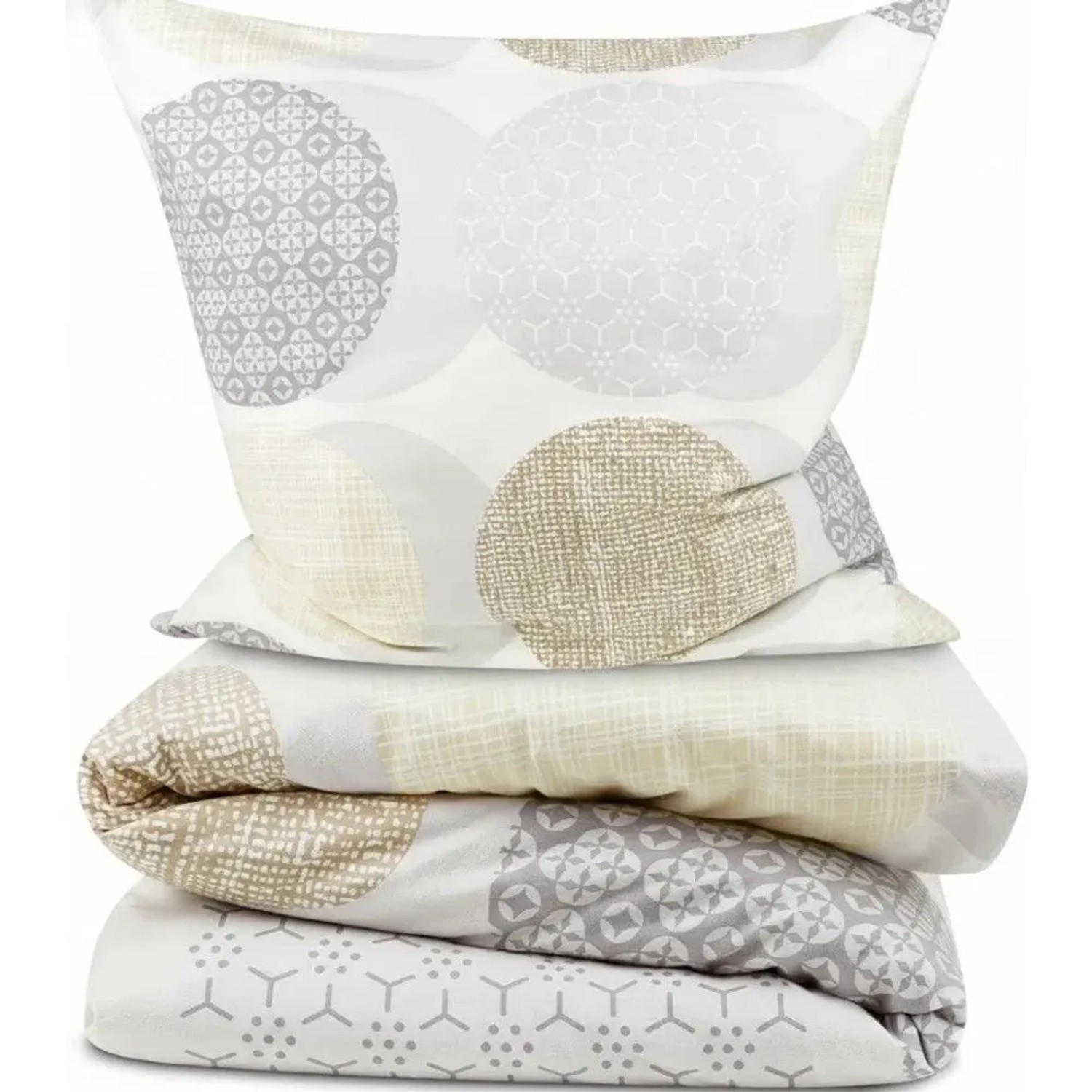 Beautissu Josi Bettwäsche 135x200cm + Kissenbezug 80x80cm Beige Biber