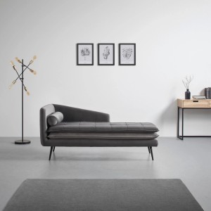 Bessagi Home Relaxliege Emilia Grau Samt
