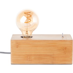 Brilliant Tischlampe Armena aus Holz mit dekorativer Glühbirne. Leselampe für Nachttisch oder Sideboard.