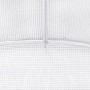 Detailaufnahme des weißen furnicato Gewächshauses mit Stahlrahmen, 2x2x2 m.
