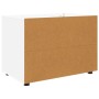 Weißer vidaXL Aufbewahrungsschrank aus Holzwerkstoff, Rückseite braun, mit schwarzen Füßen. Ideal für Wohnzimmer.