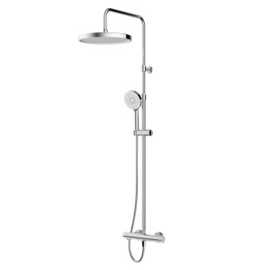 AM.PM Duschsystem Chrom: Regendusche, Handbrause, Thermostat. Modernes Duschset aus Messing für Ihr Bad.