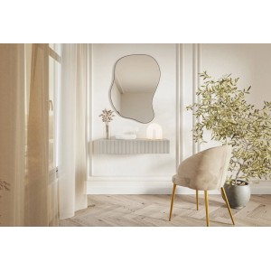 Selsey Veldio Wand-Konsole 90 cm in Greige mit Lamellenfront und Schublade. Modernes Design für Flur oder Wohnzimmer.