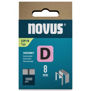 Novus Feindrahtklammern D 53 F, 8 mm, 1200 Stück, für Tacker.