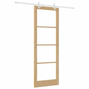 vidaXL Schiebetür Braun 83 x 232 cm Holz und Metall 3332253