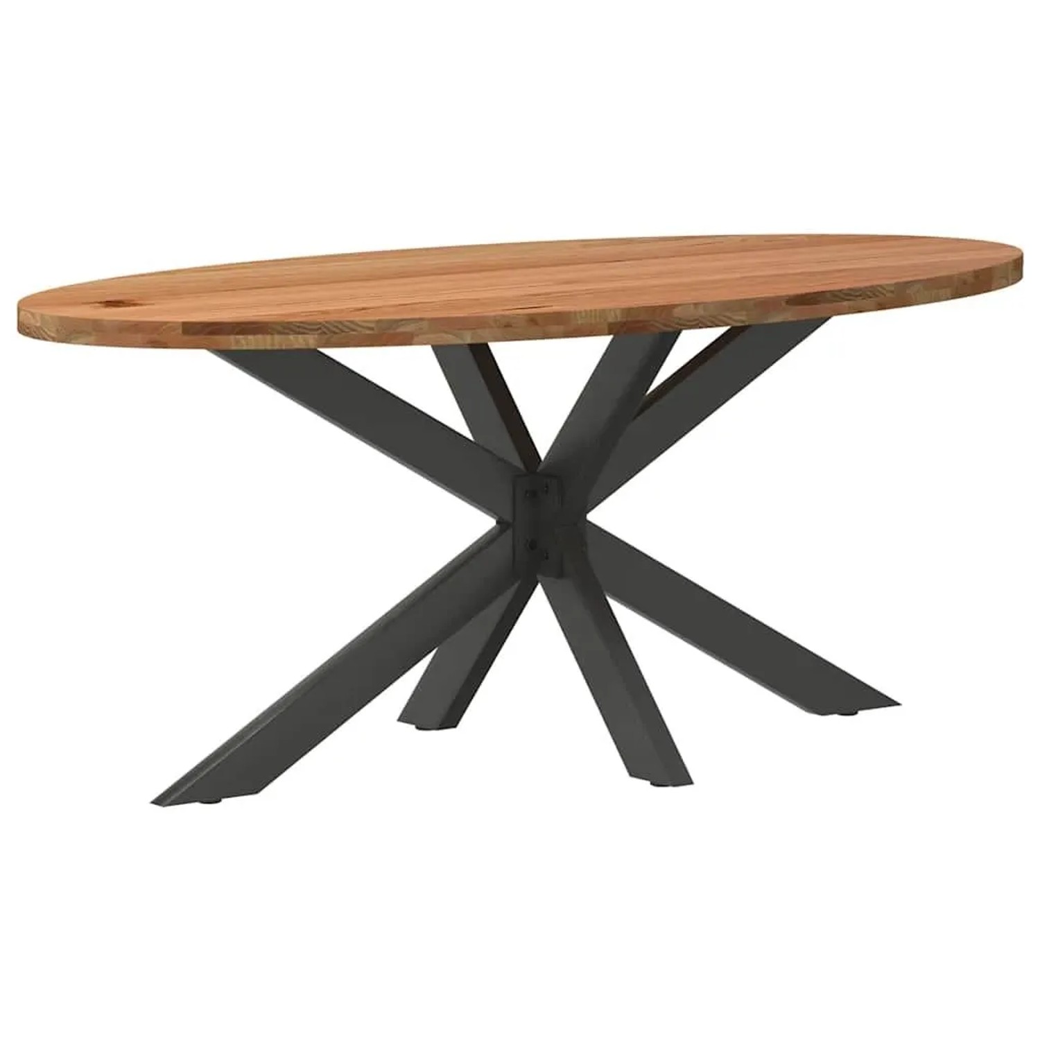 vidaXL Esstisch Hellbraun 200x100x74 cm Massivholz Eiche Oval 3305321 günstig online kaufen