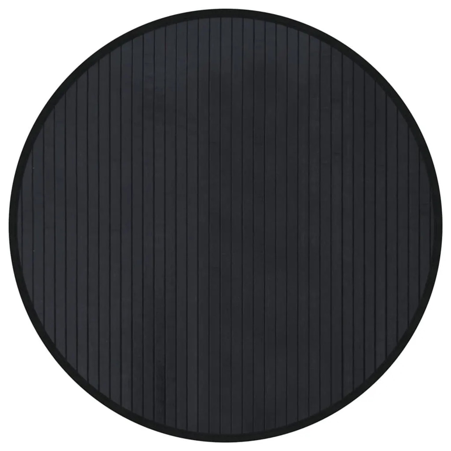vidaXL Teppich Rund Schwarz 60 cm Bambus 376972