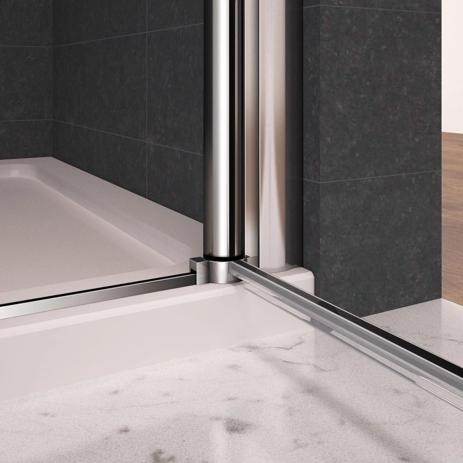 AICA 90x195cm Nischentür Duschabtrennung Schwingtür Pendeltür Dusche Drehtür 6mm ESG Nanoglas Duschkabine_8