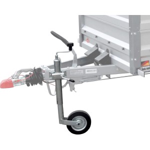 Stema Stützrad mit Stahlfelge und Klemmschelle am Anhänger für einfaches Rangieren.