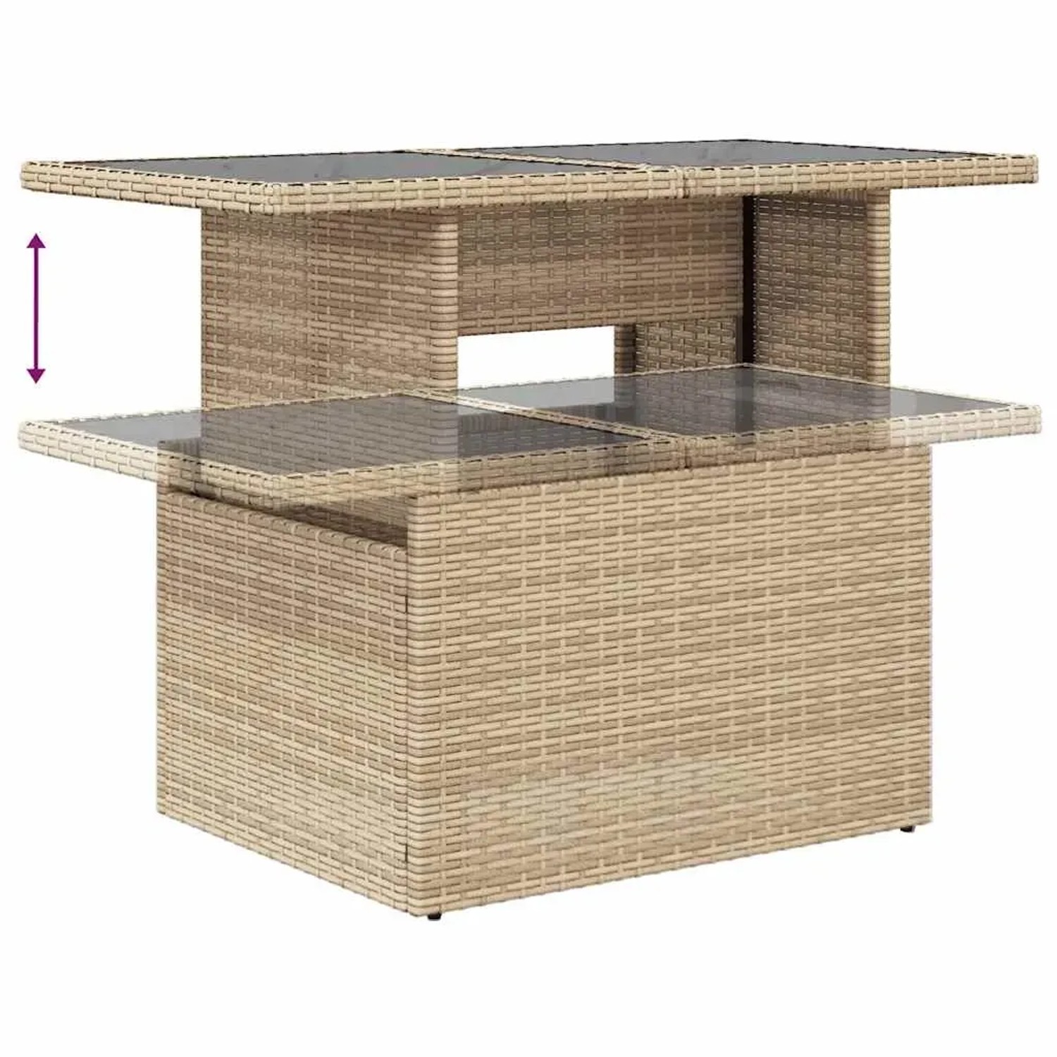 vidaXL 8-Tlg Garten-Sofagarnitur mit Kissen Beige Poly Rattan 3268698_9
