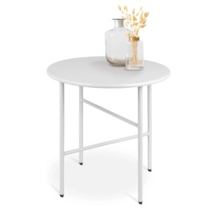 Bomoe Finn Beistelltisch ø 44x46cm Weiß Metall