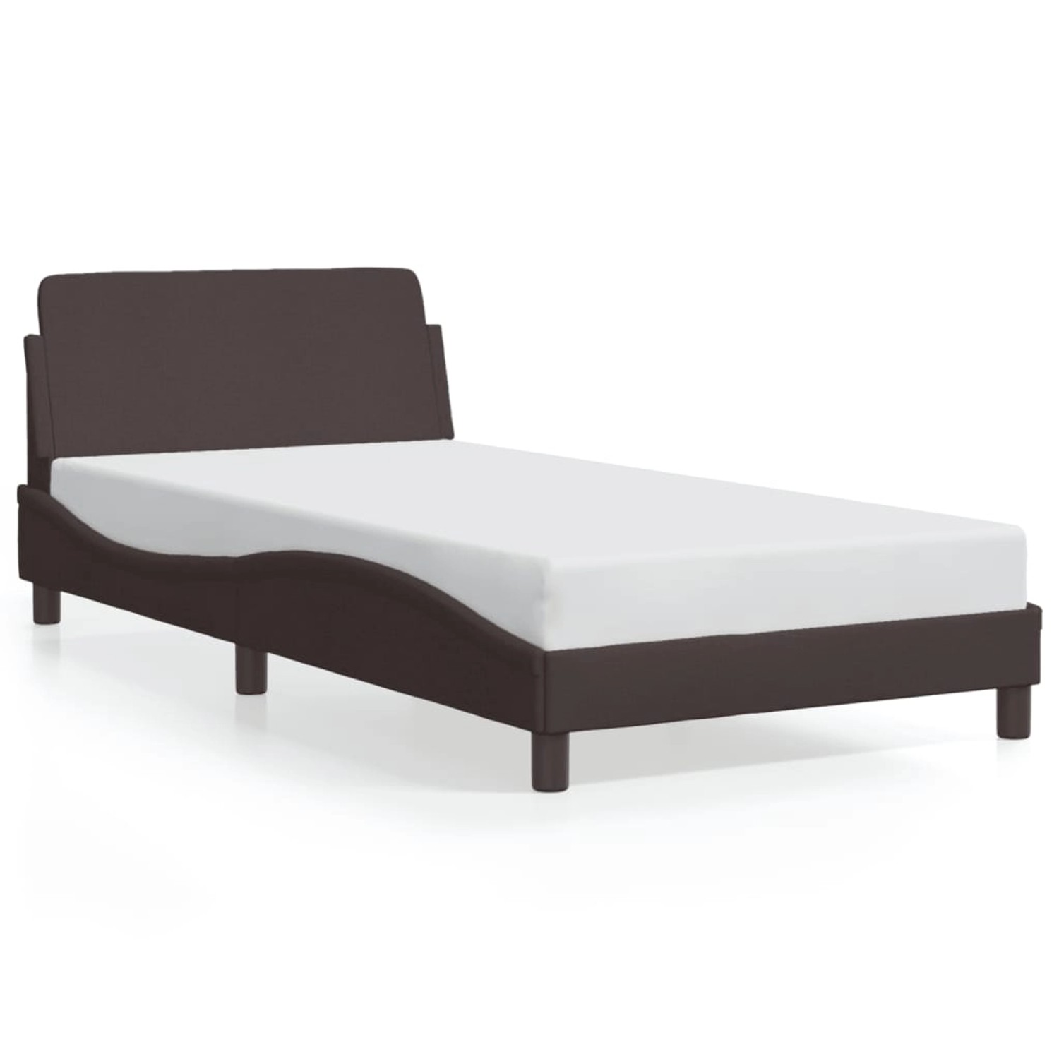 vidaXL Bettgestell Dover Dunkelbraun 100x200 cm Stoff 373128 günstig online kaufen