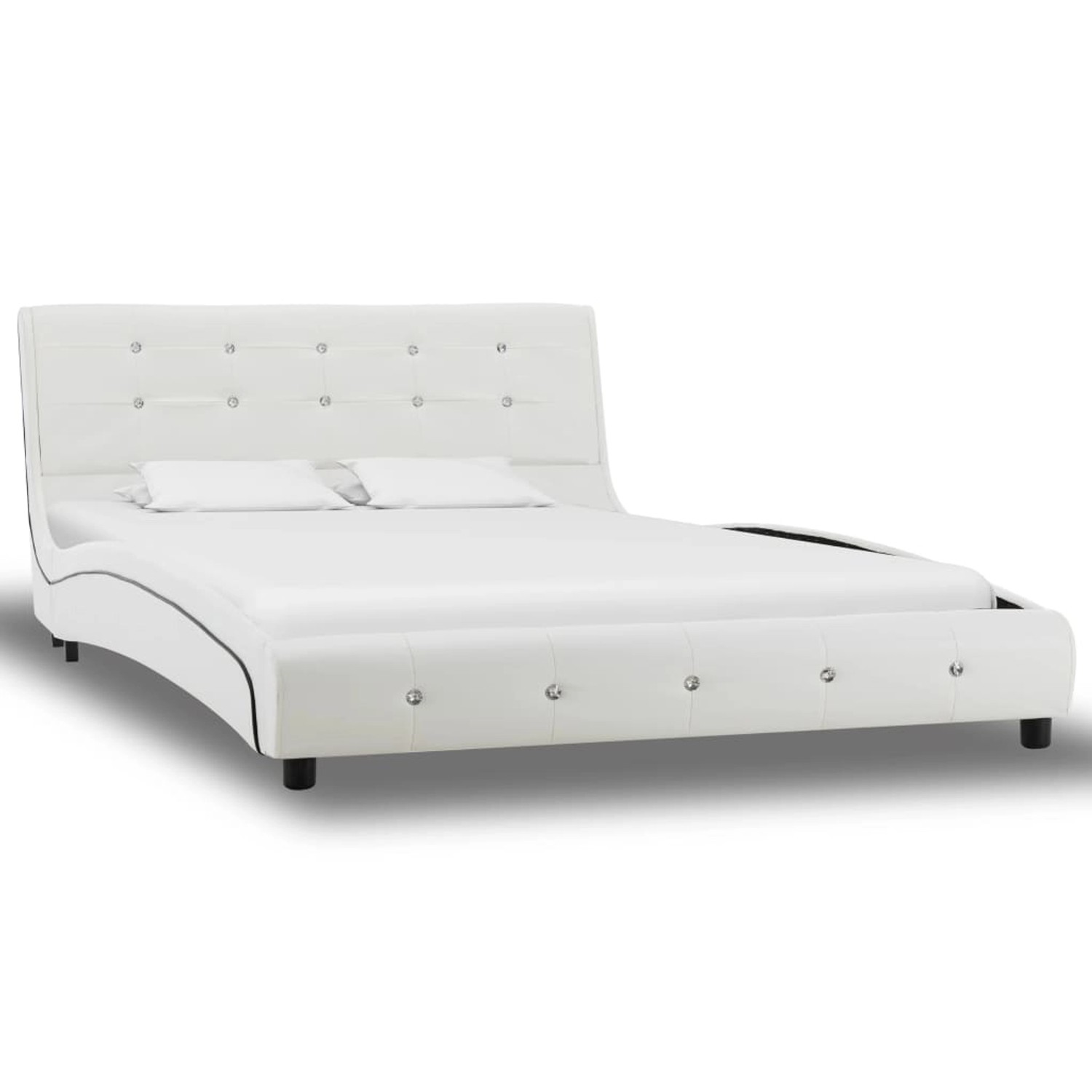 vidaXL Bett mit Memory-Schaum-Matratze Weiß Kunstleder 120x200cm612942