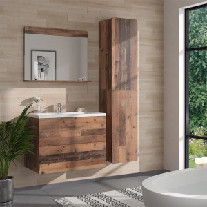 Vicco Hochschrank Izan im Oldstyle-Design, 37x172 cm, für Badregale & Badablagen.