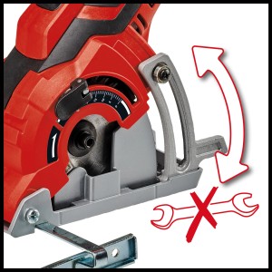 Einhell TC-CS 89 Mini-Handkreissäge: Werkzeuglose Einstellung der Schnitttiefe, Parallelanschlag.