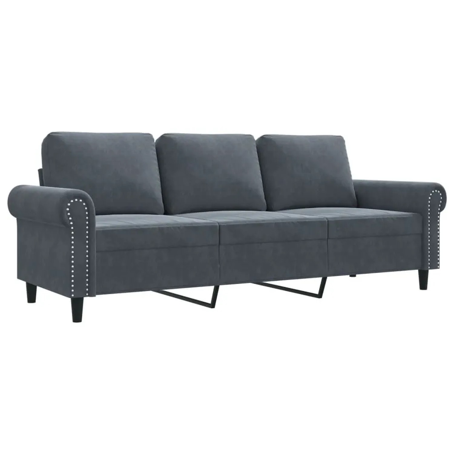 vidaXL 3-Sitzer-Sofa Dunkelgrau 180 cm Samt 359540 günstig online kaufen