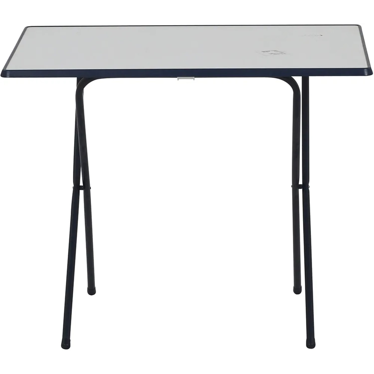 Blauer MFG Campingtisch (80x60x64 cm) mit weißer Platte, ideal für Camping & Outdoor.