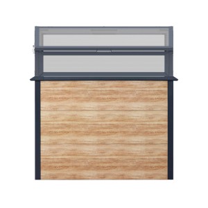 Westmann Metall-Hochbeet Primus-Multi Plus M mit Frühbeetaufsatz, Holzoptik und Anthrazit.