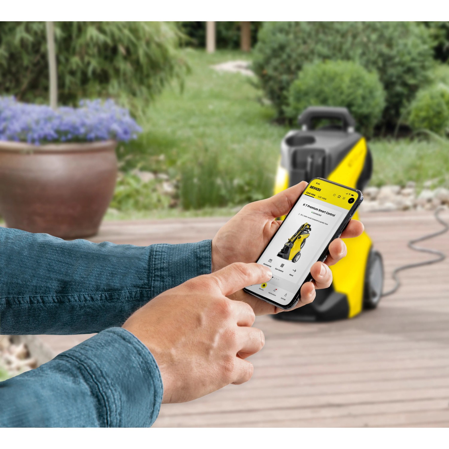 Kärcher K 7 Premium Smart Control Hochdruckreiniger mit App-Steuerung per Smartphone.
