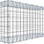Leere Gabiona C-Ring-Gabione, 40x80x30 cm, Maschenweite 5x5 cm, aus verzinktem Drahtgitter.
