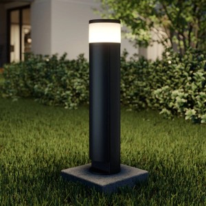 Moderne Lucande LED Außenleuchte Corban, schwarz, aus Aluminium. Spritzwassergeschützt für Garten & Terrasse.