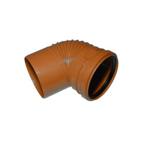 Marley KG-Rohr Bogen 87,5 Grad DN 110 aus Kunststoff in Orange.