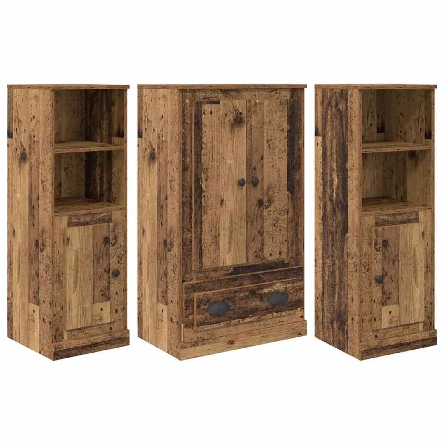 vidaXL Highboard mit Schubladen 3-Tlg Altholz Holzwerkstoff 3402674 günstig online kaufen