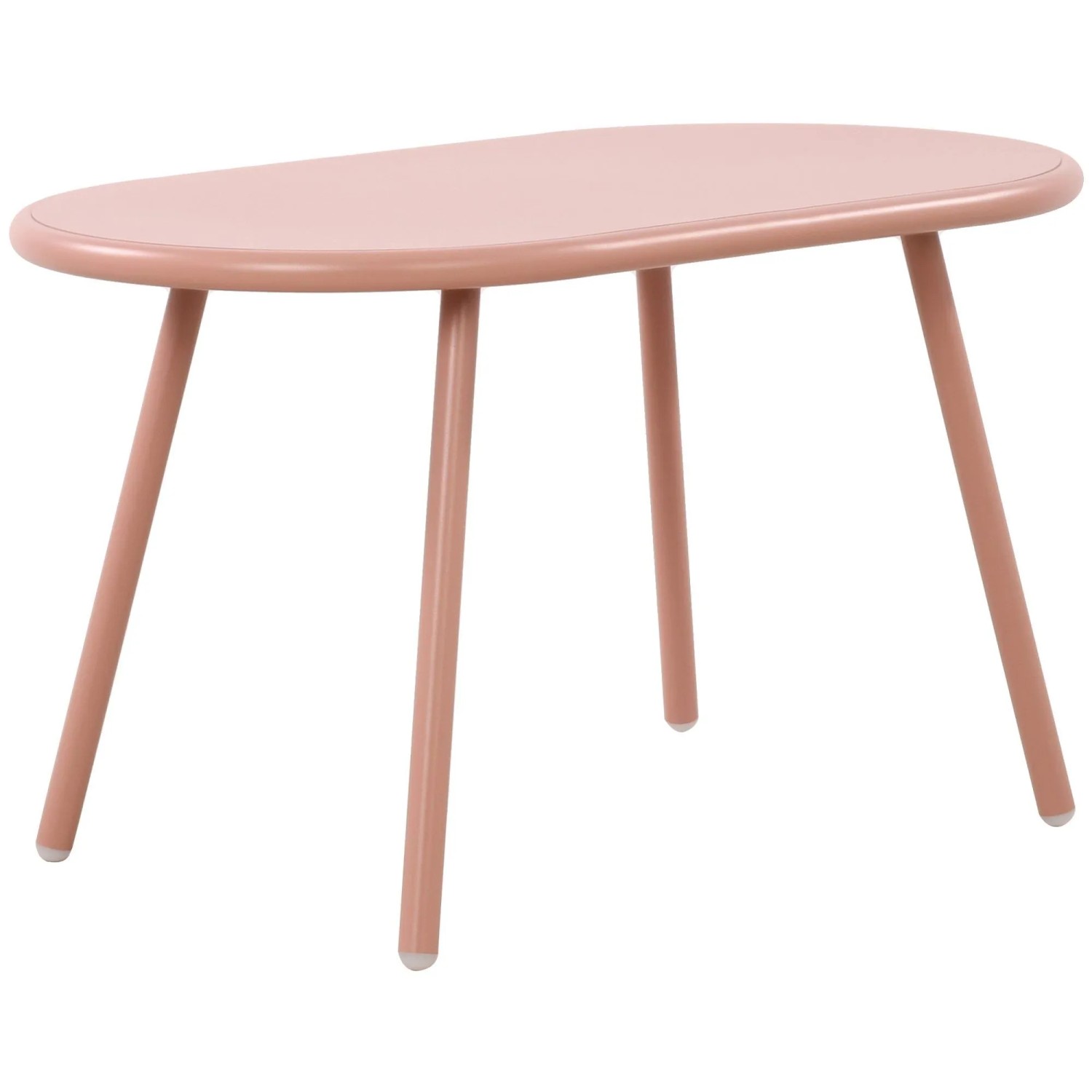 DELUKE Couchtisch VORIN Kunststoff Pink 80x45x45cm Sofatisch Oval Beistelltisch Wohnzimmertisch Klein