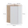 Vicco Badschrank Karen, Sonoma/Weiß, 50x75 cm, mit Tür und offenen Fächern. Badregal für mehr Stauraum.