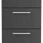 Posseik Midischrank, 75 cm, Grafit, mit 2 Schubladen und einer Tür. Bad-Einbauschrank mit Soft-Close.