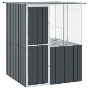 vidaXL Vogelkäfig Anthrazit 154 x 154 x 200 cm Verzinkter Stahl 3325168