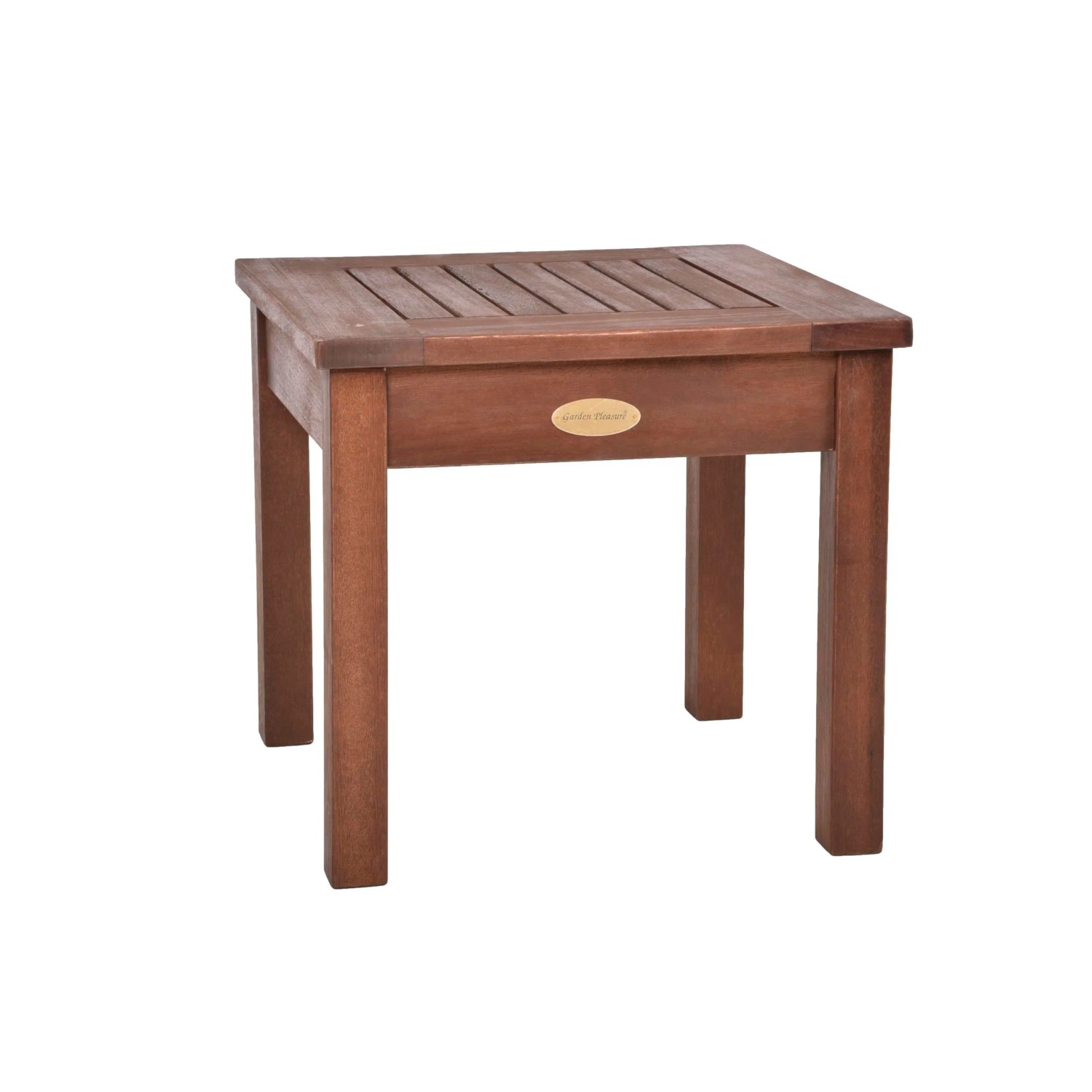 DELUKE Gartentisch ANNIKA Eukalyptus Dunkelbraun 40x40x35cm Garten Beistelltisch Wetterfest Outdoor Tisch