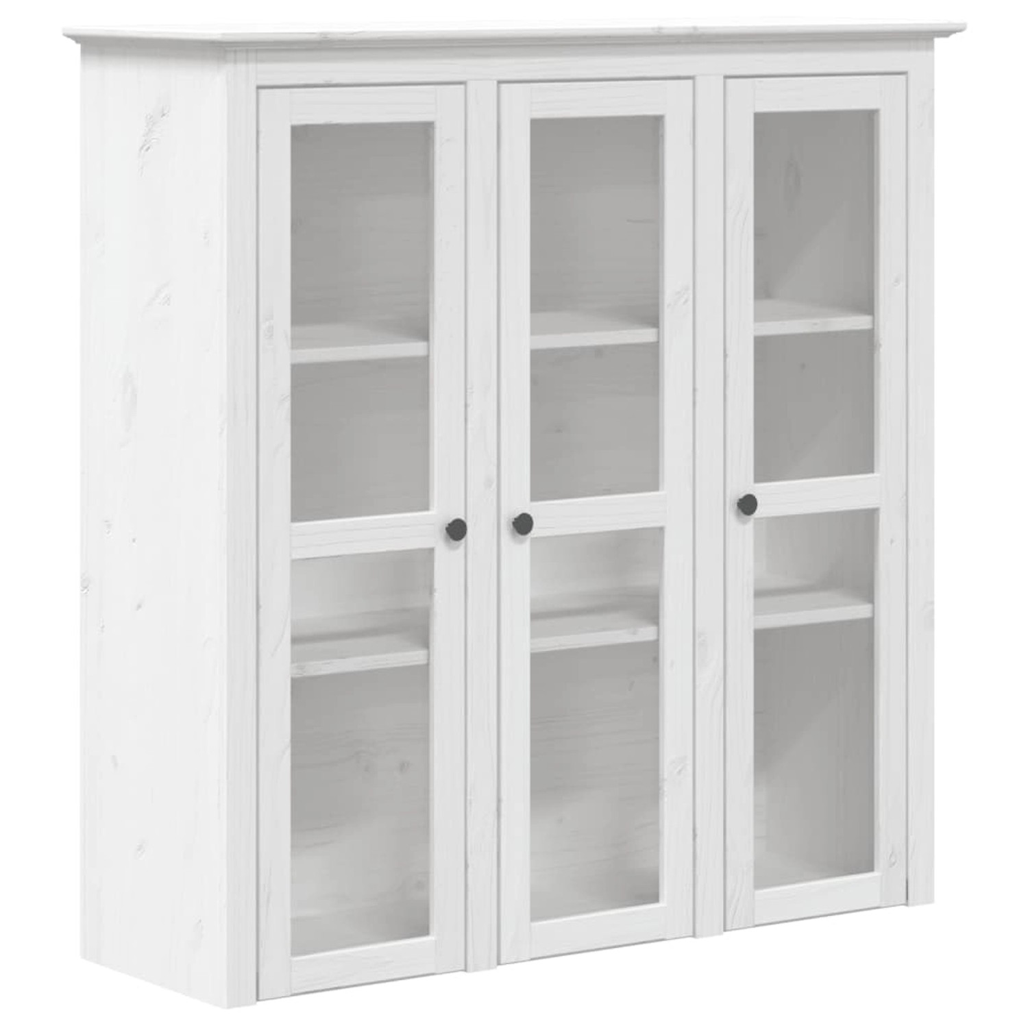vidaXL Vitrinenschrank mit Glastüren BODO Weiß Massivholz Kiefer 355077 günstig online kaufen